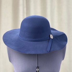 Navy Blue Wide Brim Hat